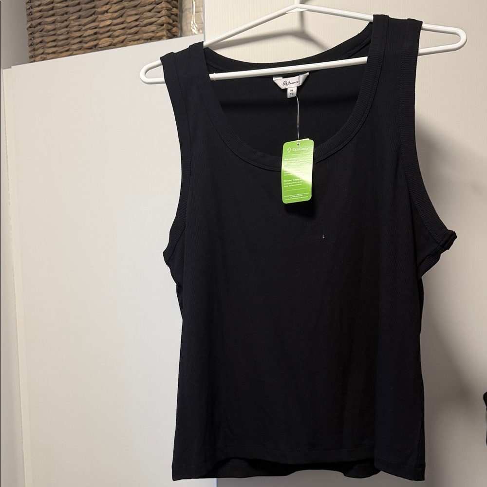 Reitmans Ribbed Tank Top Women’s XL Black NWT Stretch Sleeveless Basic